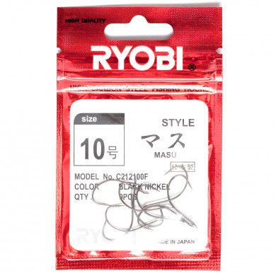 Крючки рыболовные Ryobi MASU FLATTED №10, 9 шт.