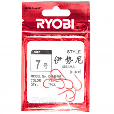 Крючки рыболовные Ryobi ISEAMA FLATTED RED №7, 7 шт.