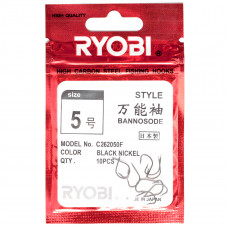 Крючки рыболовные Ryobi BANNOSODE FLATTED №5, 10 шт.
