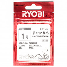 Крючки рыболовные Ryobi KANTUKI ISEAMA RINGED №1, 7 шт.