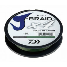 Плетеный шнур Daiwa J-Braid X4E, 0.07 мм/2.6 кг, 135 м, темно-зеленый