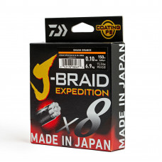 Плетеный шнур Daiwa J-Braid Expedition x8E, 0.18 мм/12.3 кг, 150 м, оранжевый