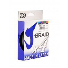Плетеный шнур Daiwa J-Braid X4E, 0.10 мм/3.8 кг, 300 м, разноцветный